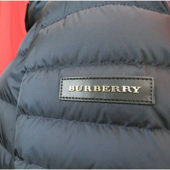 $1150 BURBERRY HARROWDEN BLUE HOODED BELTED QUILTED DOWN PARKA COAT JACKET L - Picture 7 of 12